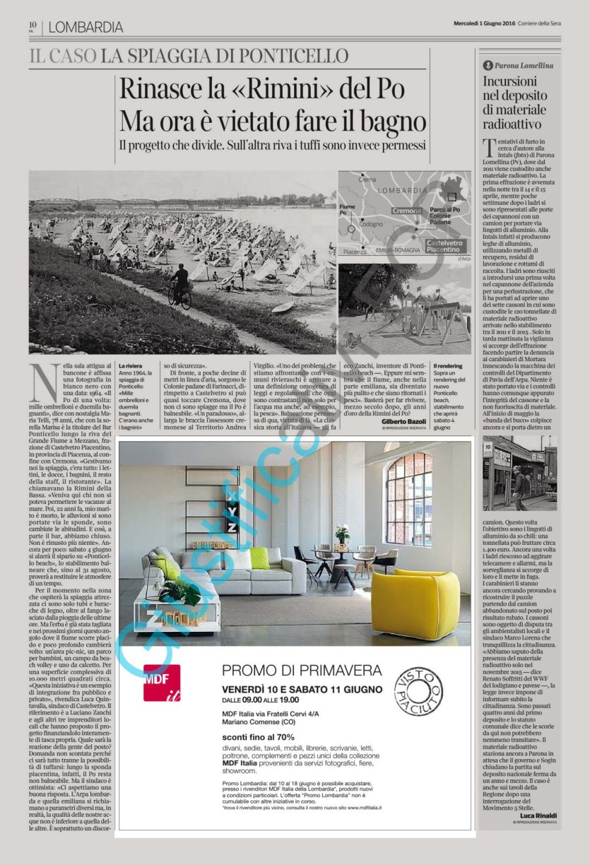 Campagna MDF Italia quotidiano Corriere della Sera