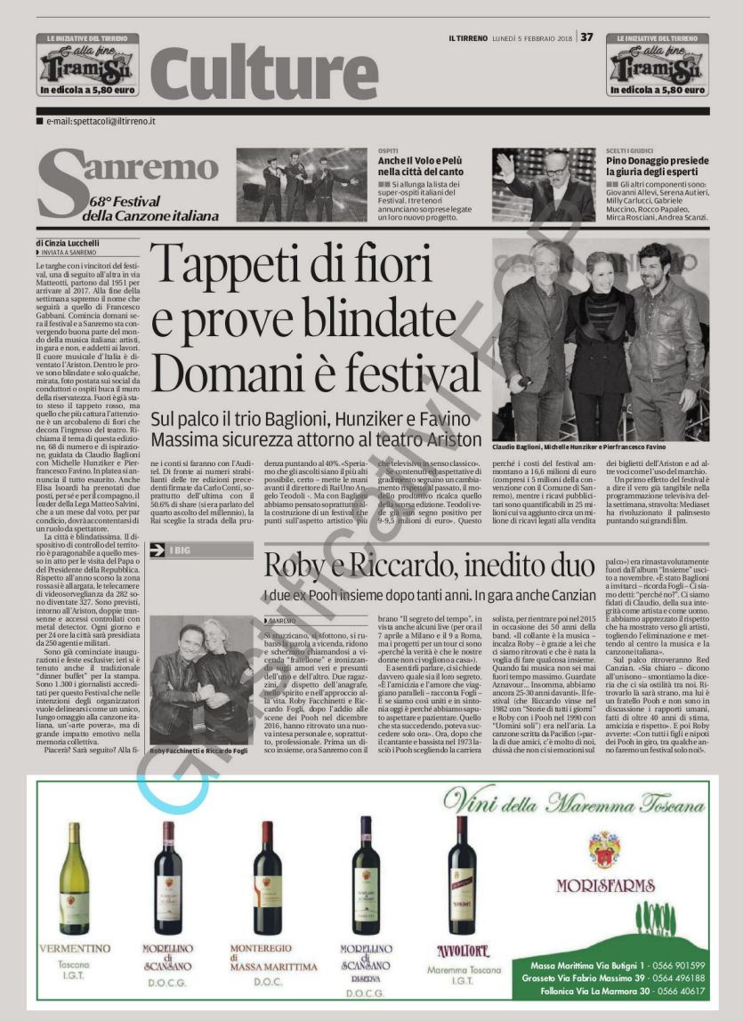 Campagna MorisFarms quotidiano Il Tirreno