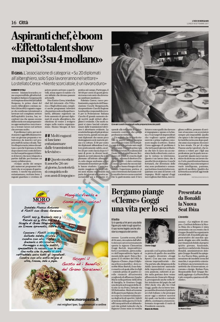 Campagna Moro quotidiano Eco di Bergamo