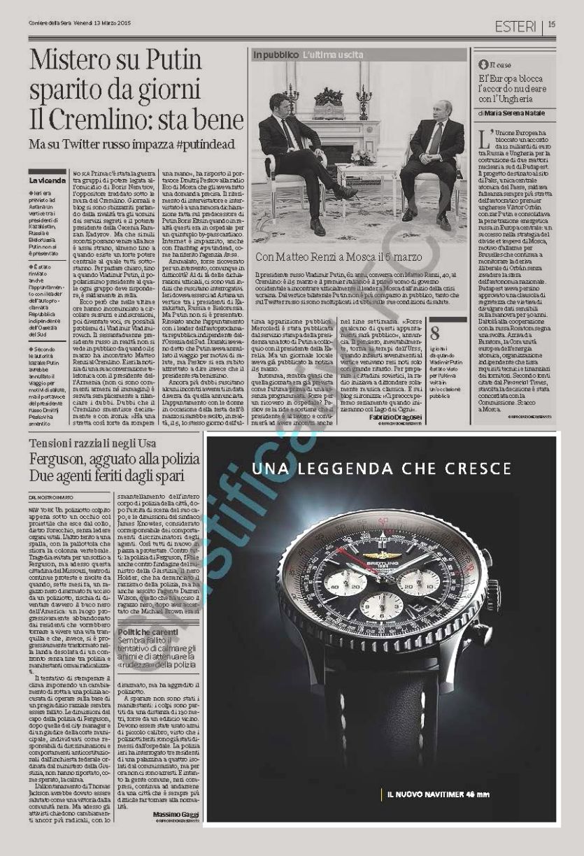 Campagna Breitling quotidiano Corriere della Sera