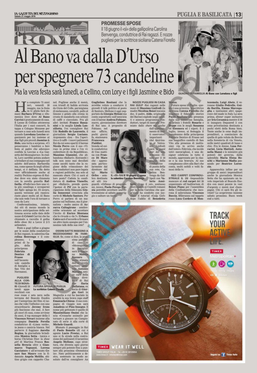 Campagna Timex quotidiano La Gazzetta del Mezzogiorno